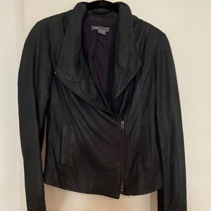 Black light leather jacket